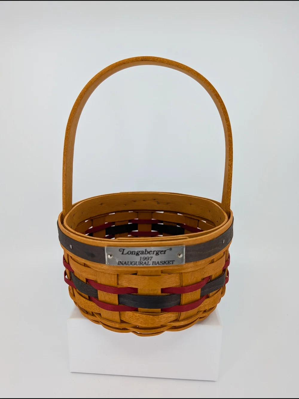 Longaberger 1997 Inaugural Basket/Old Glory Flag Liner/Protector/Eagle Tie-On